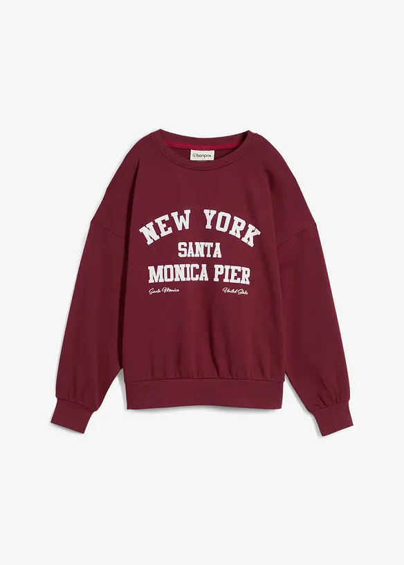 Oversize-Sweatshirt in rot von vorne - bonprix