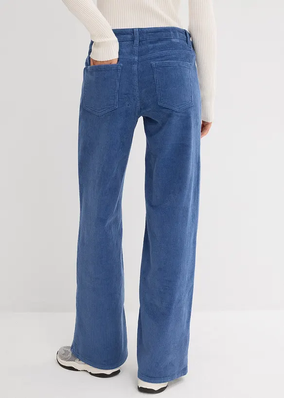 Cordhose aus elastischem Baumwoll-Mix in blau von hinten - bonprix Cordhose aus elastischem Baumwoll-Mix in blau von hinten - bonprix