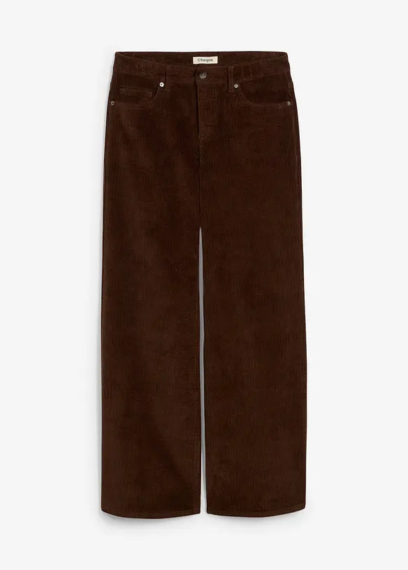 Cordhose aus elastischem Baumwoll-Mix in braun von vorne - bonprix Cordhose aus elastischem Baumwoll-Mix in braun von vorne - bonprix