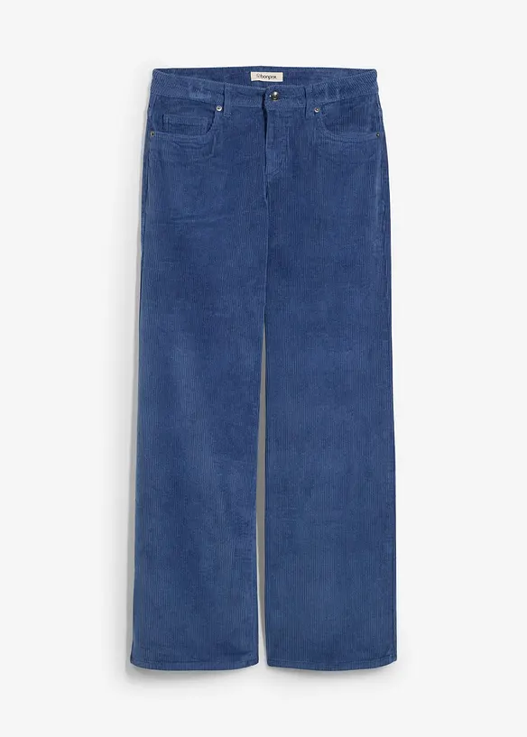 Cordhose aus elastischem Baumwoll-Mix in blau von vorne - bonprix Cordhose aus elastischem Baumwoll-Mix in blau von vorne - bonprix