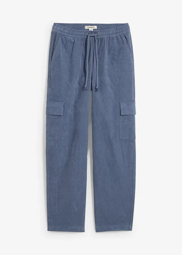 Cordhose im Barrel-Shape in blau von vorne - bonprix Cordhose im Barrel-Shape in blau von vorne - bonprix