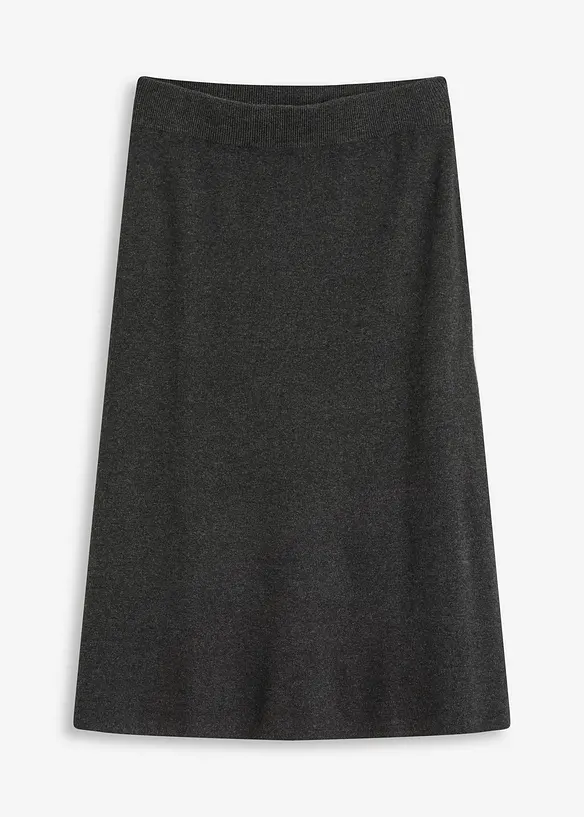 Ausgestellter Strickrock in grau von vorne - bonprix Ausgestellter Strickrock in grau von vorne - bonprix