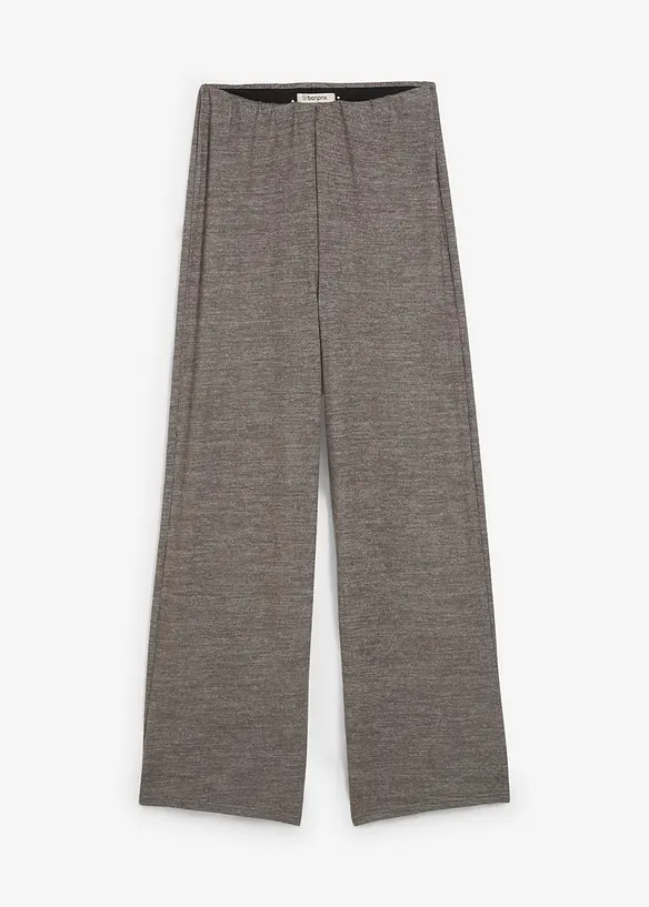 Palazzo-Hose in Strickoptik in grau von vorne - bonprix