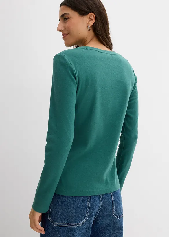 Langarmshirt in grün von hinten (im Anschnitt) - bonprix Langarmshirt in grün von hinten (im Anschnitt) - bonprix