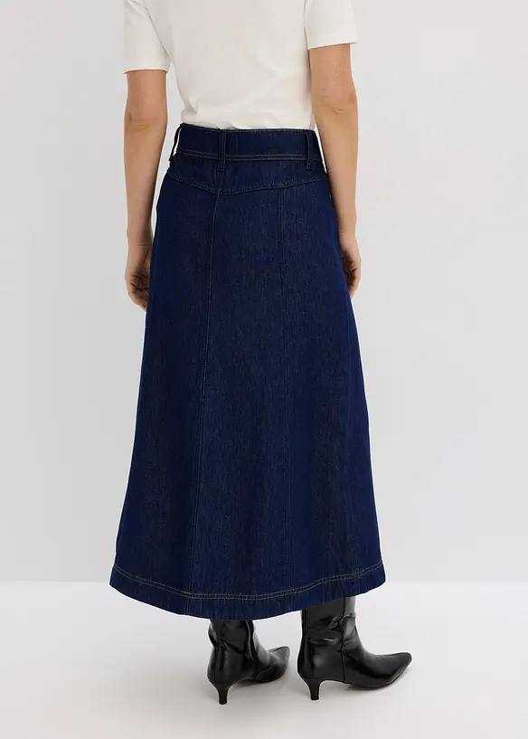 Jeansrock Midilänge in blau von hinten - bonprix Jeansrock Midilänge in blau von hinten - bonprix