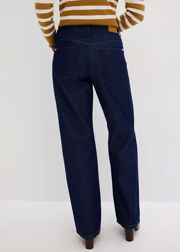 Straight-Jeans Mid Waist in blau von hinten - bonprix