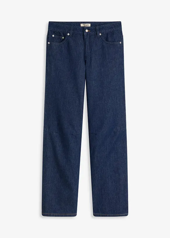 Straight-Jeans Mid Waist in blau von vorne - bonprix