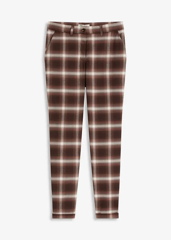 Karohose mit Umschlag in braun von vorne - bonprix
