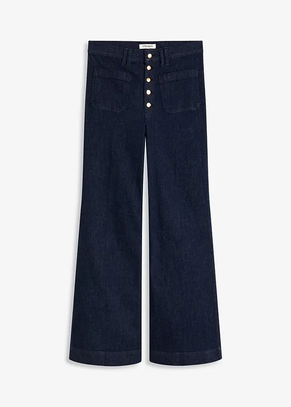 Flared-Jeans High Waist in blau von vorne - bonprix Flared-Jeans High Waist in blau von vorne - bonprix