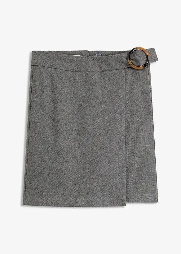 Wickelrock in grau von vorne - bonprix