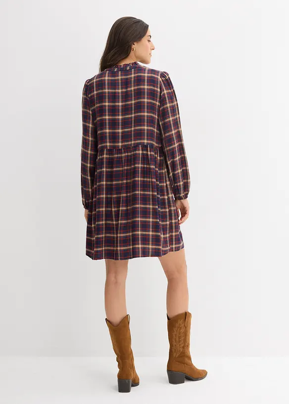 Minikleid aus softer Viskose in blau von hinten (Totalaufnahme) - bonprix