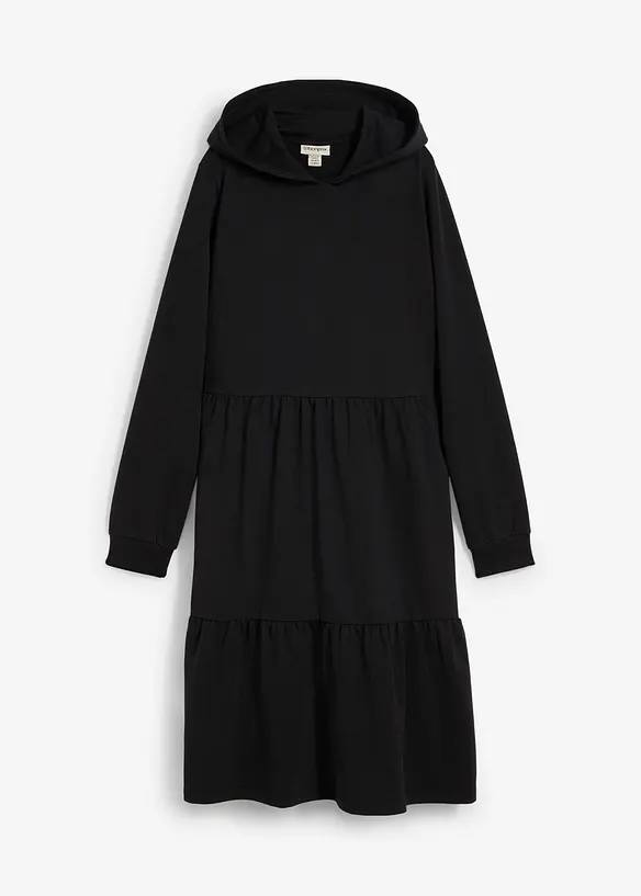 Sweatkleid in schwarz von vorne - bonprix Sweatkleid in schwarz von vorne - bonprix