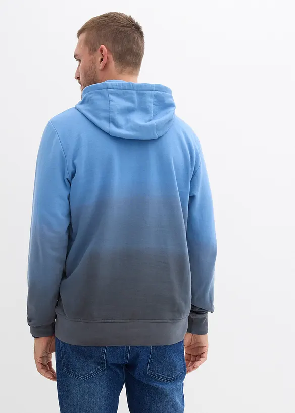 Hoodie aus reiner Baumwolle in blau von hinten (im Anschnitt) - bonprix