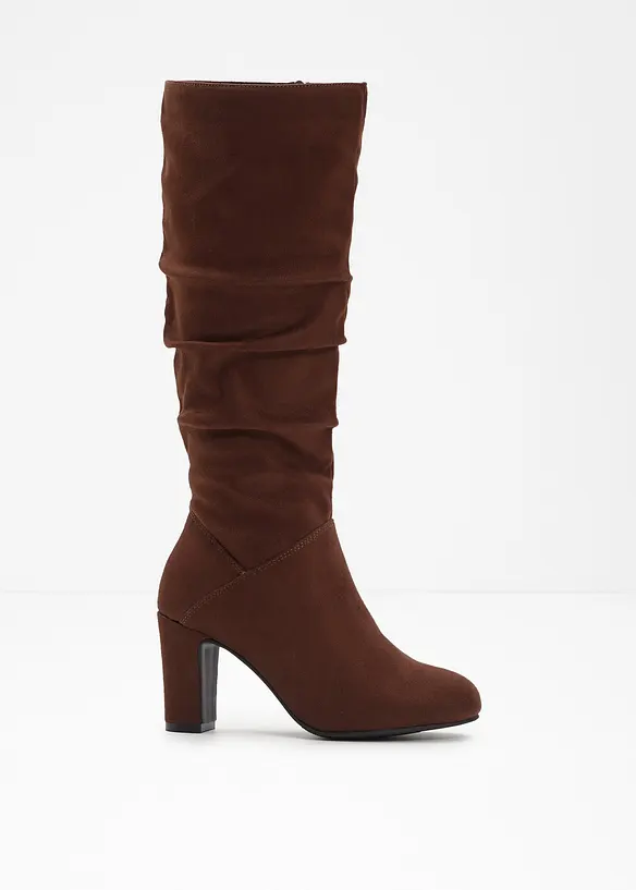 Stiefel mit Raffung in braun - bonprix