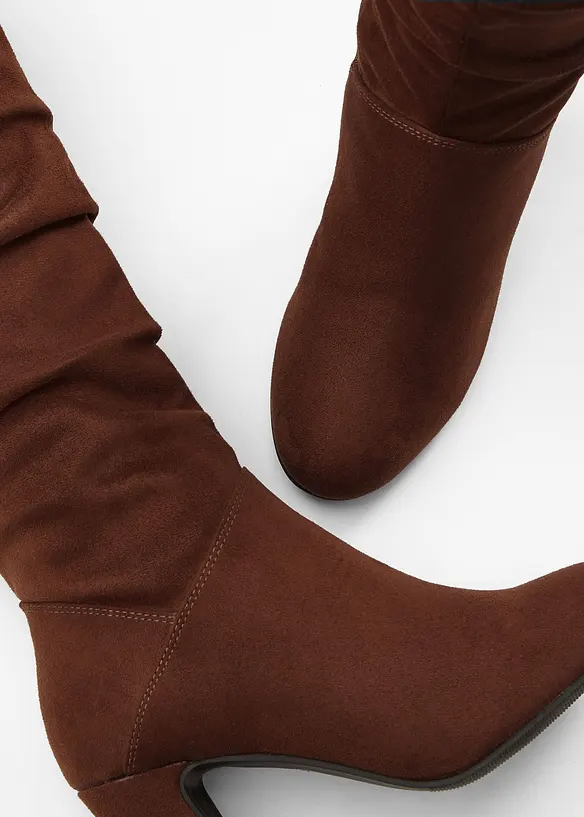 Stiefel mit Raffung in braun - bonprix