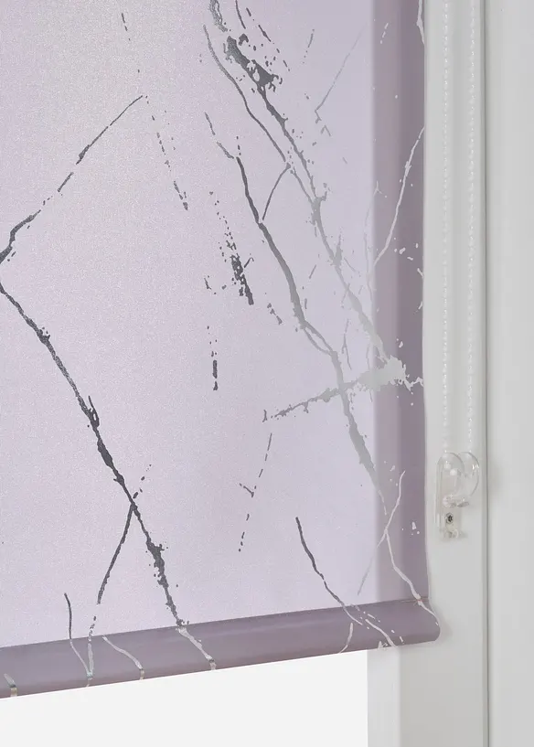 Sichtschutzrollo mit Glanzdruck in grau (Detailaufnahme) - bonprix