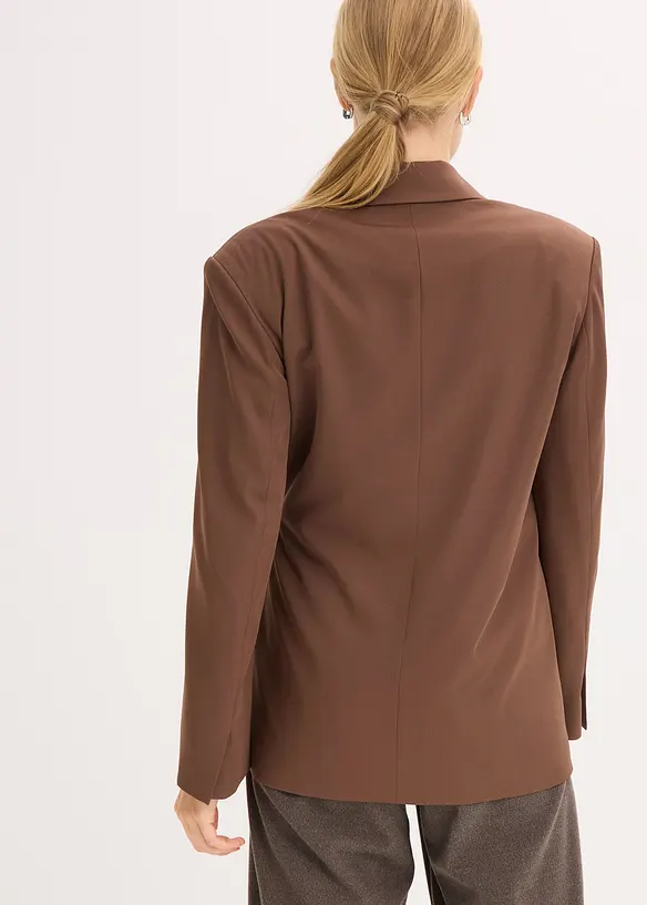 Oversize-Blazer mit Bindedetails in braun von hinten (im Anschnitt) - bonprix Oversize-Blazer mit Bindedetails in braun von hinten (im Anschnitt) - bonprix