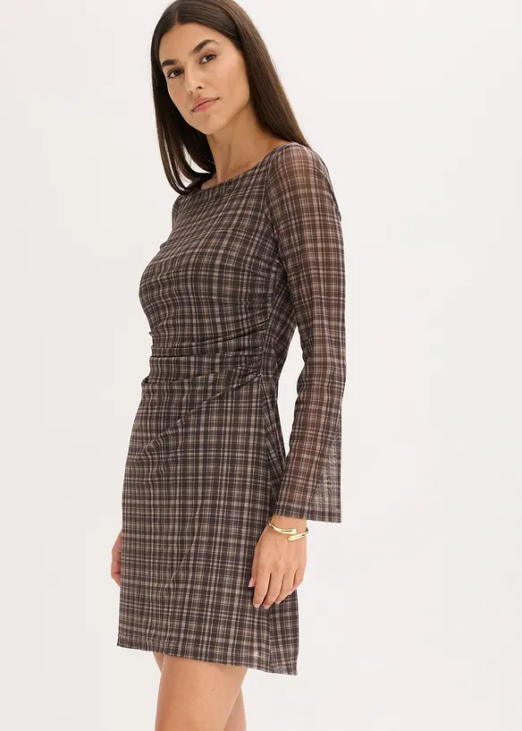 Jerseykleid mit Raffung in grün von vorne (Totalaufnahme) - bonprix Jerseykleid mit Raffung in grün von vorne (Totalaufnahme) - bonprix