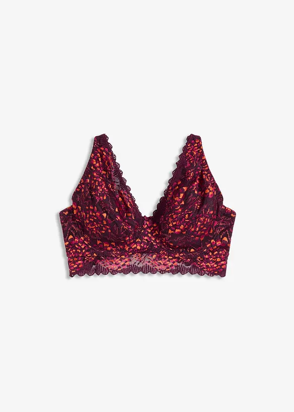Minimizer-BH aus zarter Spitze in rot von vorne - bonprix Minimizer-BH aus zarter Spitze in rot von vorne - bonprix