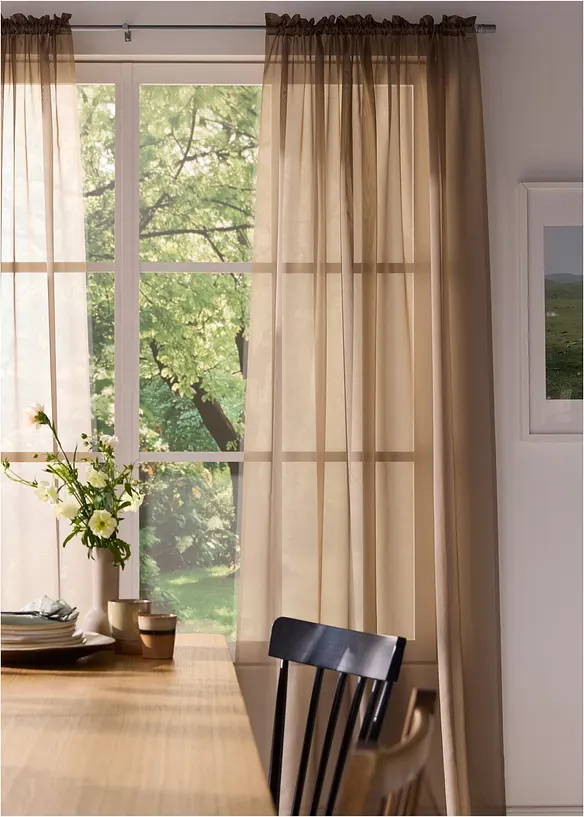 Gardinenstange mit Endstück Zylinder in silber (Ambiente) - bonprix
