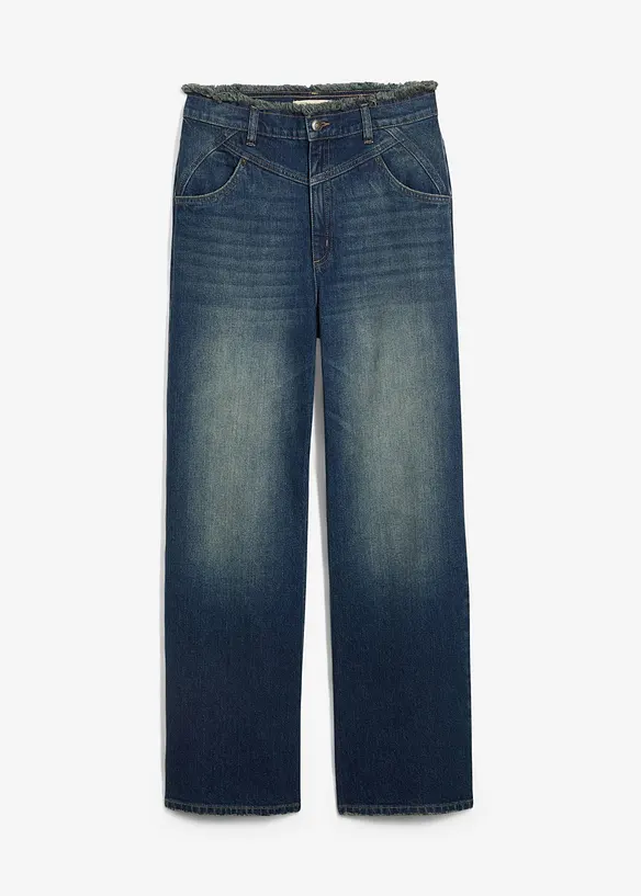Loose Straight-Jeans High Waist in blau von vorne - bonprix Loose Straight-Jeans High Waist in blau von vorne - bonprix