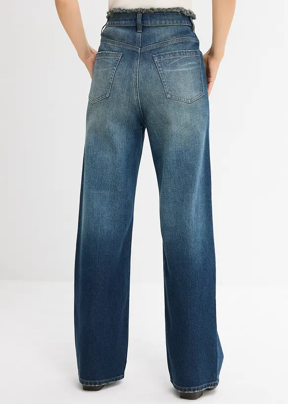 Loose Straight-Jeans High Waist in blau von hinten - bonprix Loose Straight-Jeans High Waist in blau von hinten - bonprix