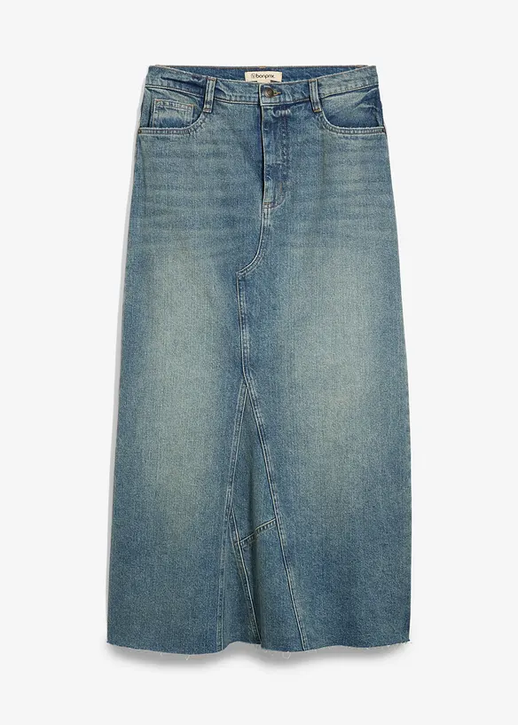 Jeansrock, Mid Waist, Maxi Length in blau von vorne - bonprix Jeansrock, Mid Waist, Maxi Length in blau von vorne - bonprix