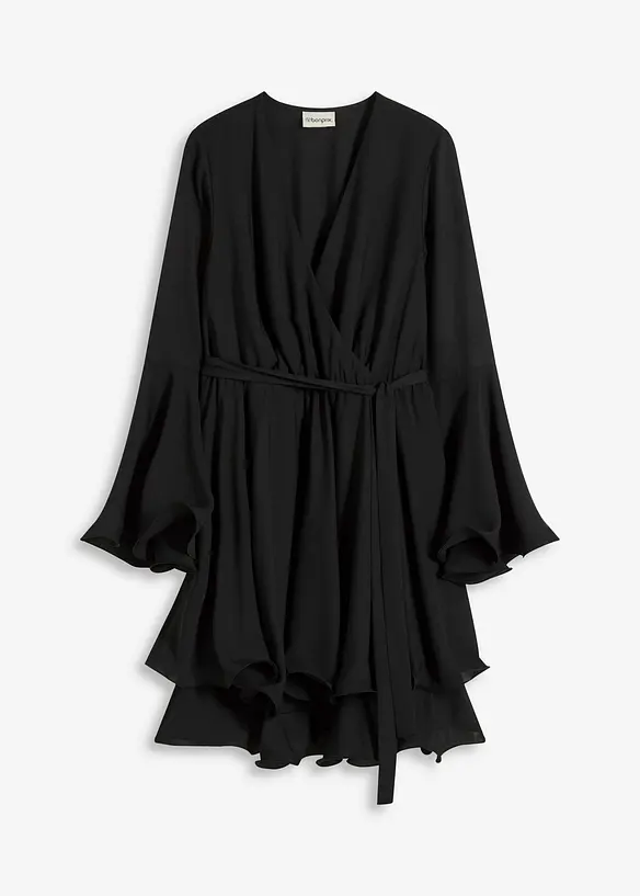 Tunika-Kleid mit V-Ausschnitt in schwarz von vorne - bonprix Tunika-Kleid mit V-Ausschnitt in schwarz von vorne - bonprix