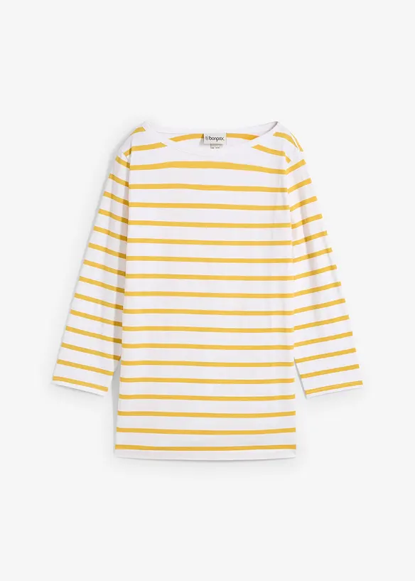 Langarmshirt mit reiner Bio-Baumwolle in weiß von vorne - bonprix