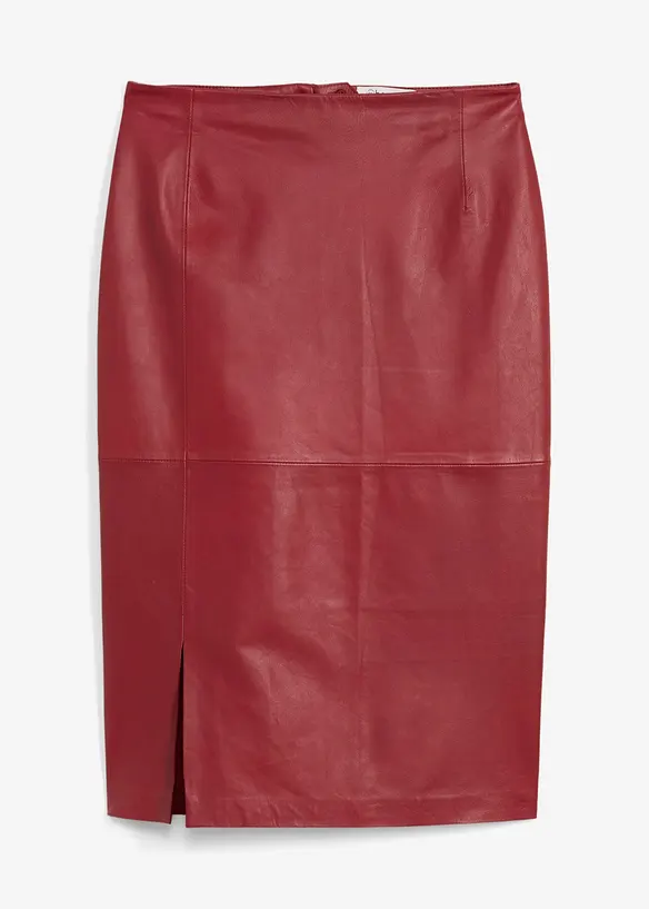 Lederrock aus Lammnappa in rot von vorne - bonprix Lederrock aus Lammnappa in rot von vorne - bonprix