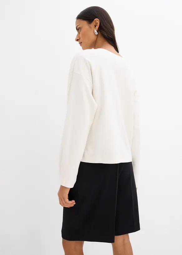 Langarmshirt aus reiner Baumwolle in beige von hinten (im Anschnitt) - bonprix Langarmshirt aus reiner Baumwolle in beige von hinten (im Anschnitt) - bonprix