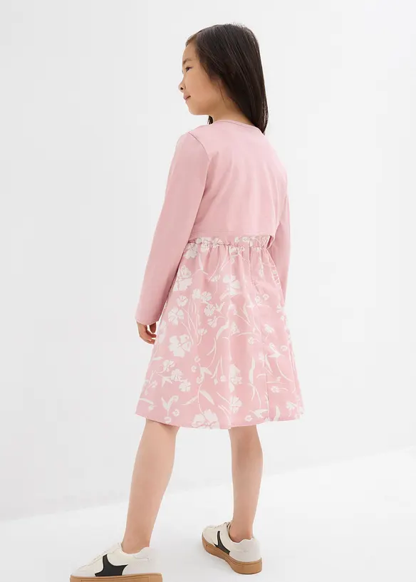 Kleid und Bolero aus reiner Baumwolle (2-tlg.Set) in rosa von hinten (Totalaufnahme) - bonprix