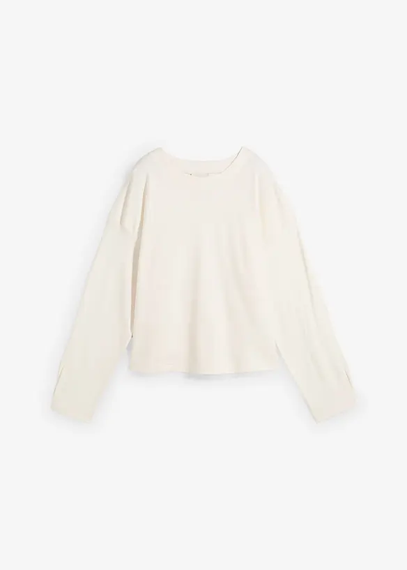 Langarmshirt aus reiner Baumwolle in beige von vorne - bonprix Langarmshirt aus reiner Baumwolle in beige von vorne - bonprix