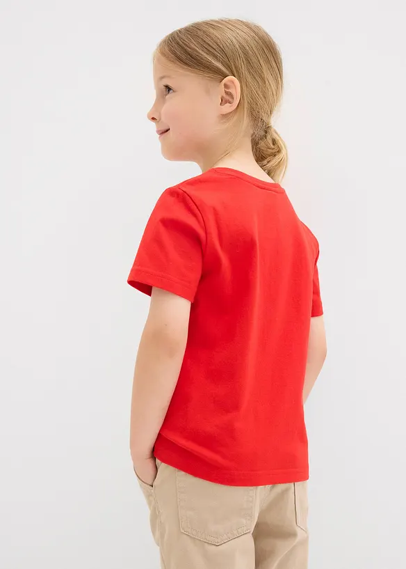 T-Shirt aus reiner Bio-Baumwolle (2er Pack) in rot von hinten (im Anschnitt) - bonprix