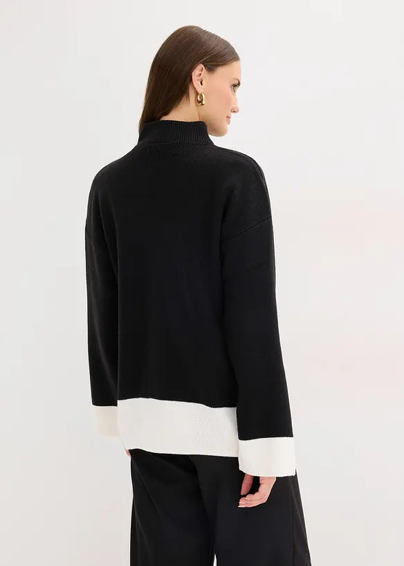 Oversize Pullover mit Stehkragen in schwarz von hinten (im Anschnitt) - bonprix Oversize Pullover mit Stehkragen in schwarz von hinten (im Anschnitt) - bonprix