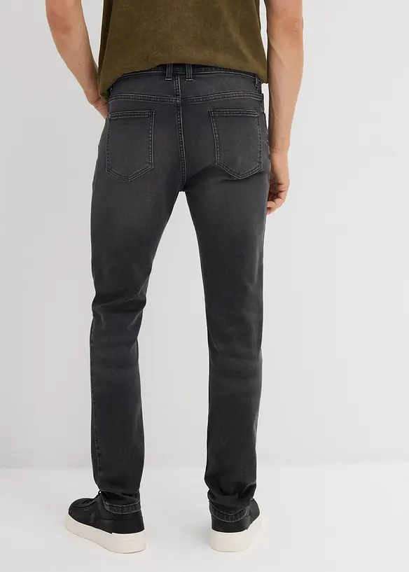 Slim-Fit-Jeans, Straight in schwarz von hinten - bonprix