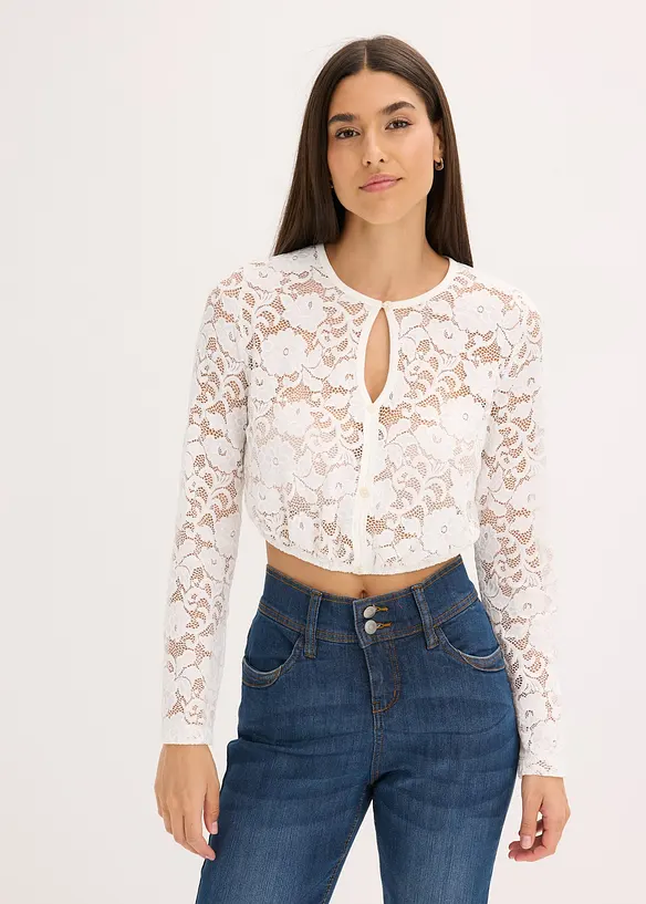 Dirndlbluse in weiß von vorne (im Anschnitt) - bonprix Dirndlbluse in weiß von vorne (im Anschnitt) - bonprix