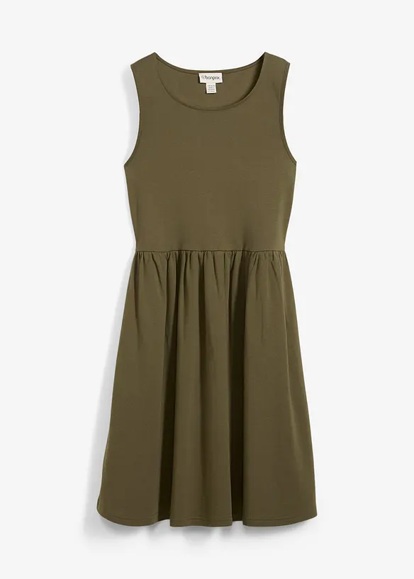 Shirtkleid mit Taschen aus reiner Baumwolle in grün von vorne - bonprix Shirtkleid mit Taschen aus reiner Baumwolle in grün von vorne - bonprix
