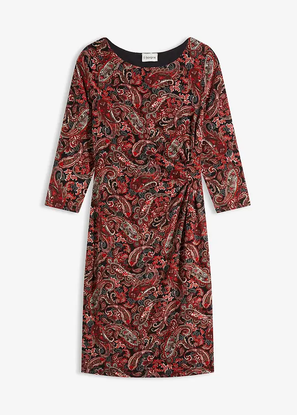 Shirtkleid mit Paisley-Druck in schwarz von vorne - bonprix Shirtkleid mit Paisley-Druck in schwarz von vorne - bonprix