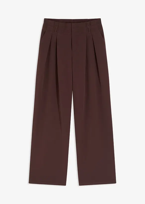 Bundfaltenhose mit Bequembund in braun von vorne - bonprix Bundfaltenhose mit Bequembund in braun von vorne - bonprix