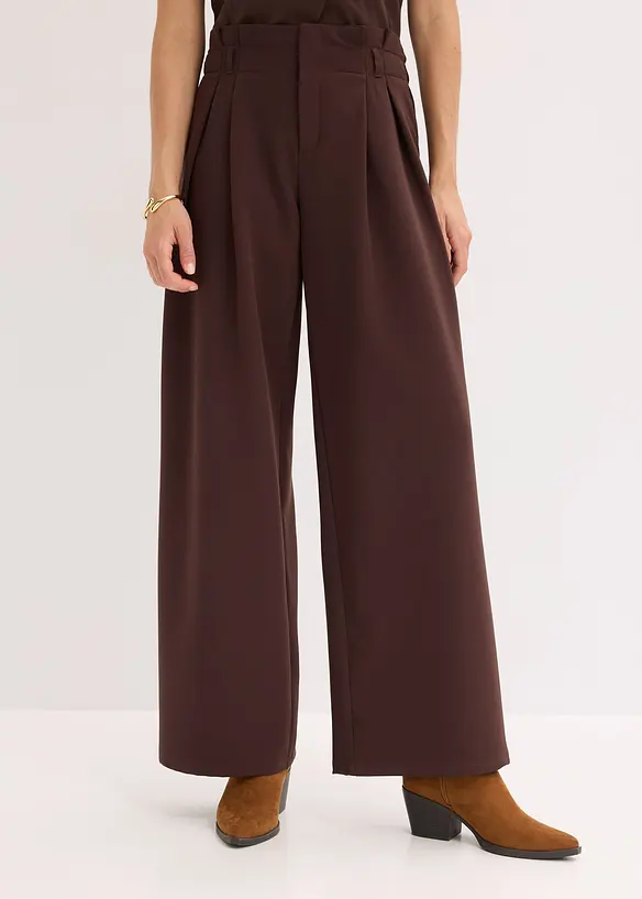Bundfaltenhose mit Bequembund in braun von vorne - bonprix Bundfaltenhose mit Bequembund in braun von vorne - bonprix