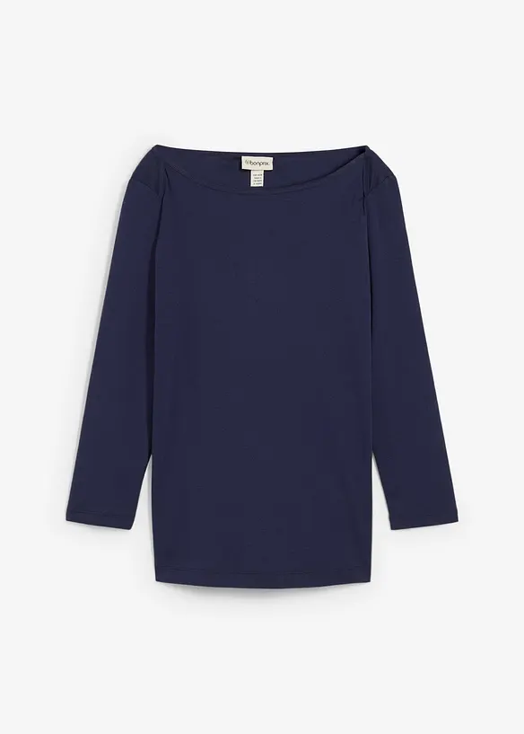 Shirt aus reiner Bio-Baumwolle in blau von vorne - bonprix