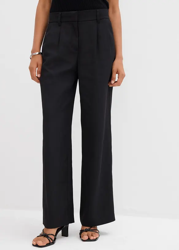 Schlupfhose mit Twill-Struktur in schwarz von vorne - bonprix Schlupfhose mit Twill-Struktur in schwarz von vorne - bonprix