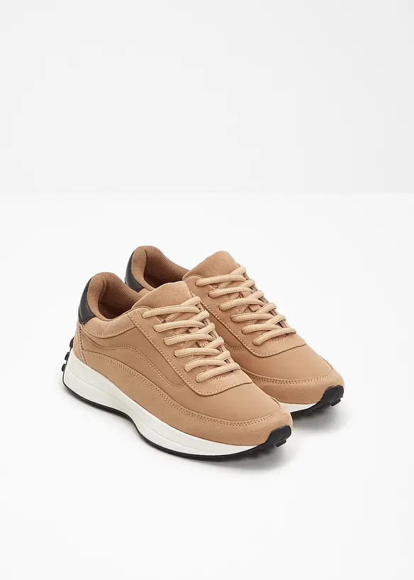 Sneaker mit Profilsohle in braun - bonprix