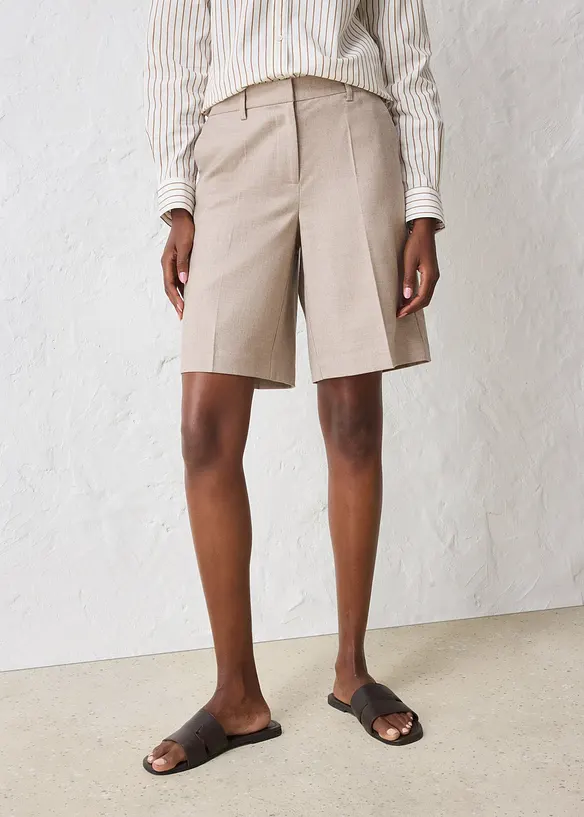 Shorts mit Wollanteil in beige von vorne - bonprix Shorts mit Wollanteil in beige von vorne - bonprix