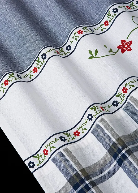 Blickdichter Vorhang aus Bio-Baumwolle (1er Pack) in blau (Detailaufnahme) - bonprix