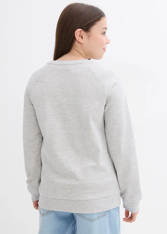 Sweatshirt aus reiner Baumwolle in grau von hinten (im Anschnitt) - bonprix