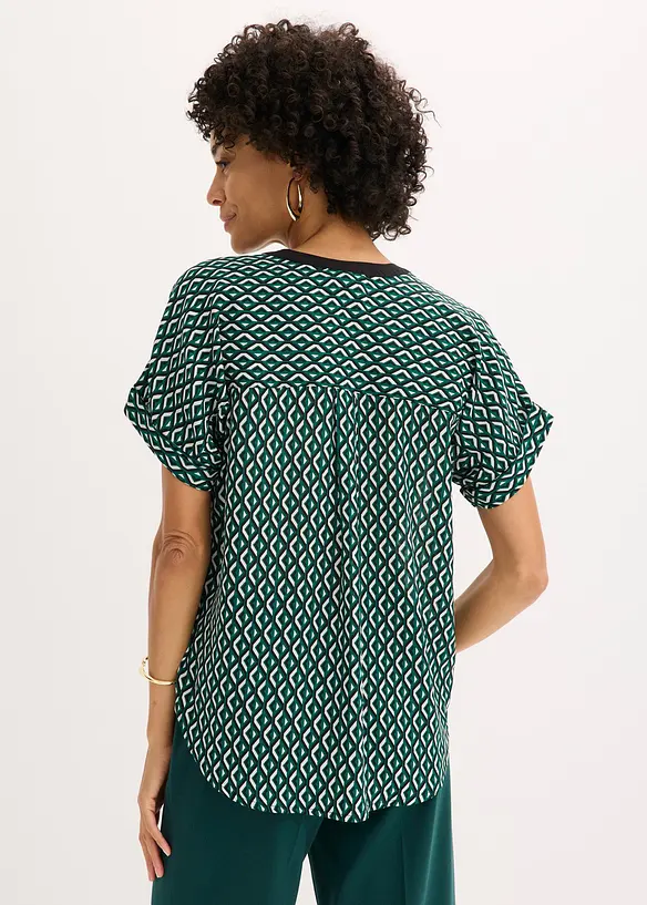 Oversize-Bluse aus fließendem Chiffon in grün von hinten (im Anschnitt) - bonprix Oversize-Bluse aus fließendem Chiffon in grün von hinten (im Anschnitt) - bonprix