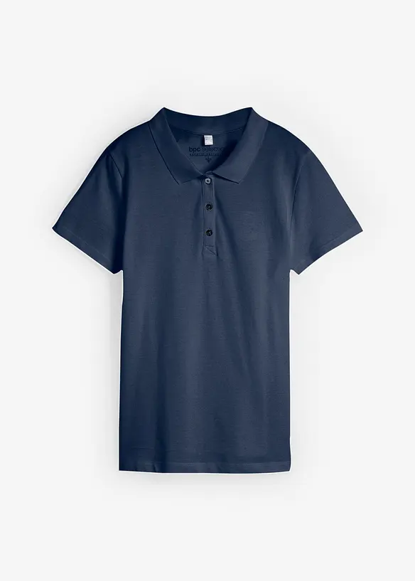 Poloshirt aus reiner Bio-Baumwolle in blau von vorne - bonprix Poloshirt aus reiner Bio-Baumwolle in blau von vorne - bonprix