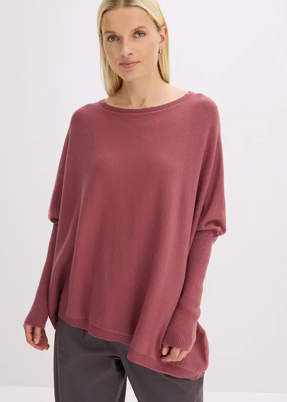 Feinstrickpullover aus feinem Viskose-Mix in lila von vorne (im Anschnitt) - bonprix Feinstrickpullover aus feinem Viskose-Mix in lila von vorne (im Anschnitt) - bonprix